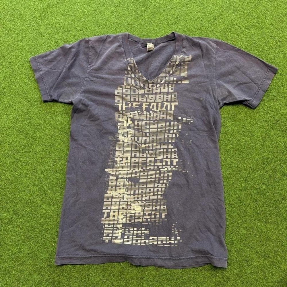 The Faint band tee vtg Y2K the faint 2000s navy blue v neck band t shirt